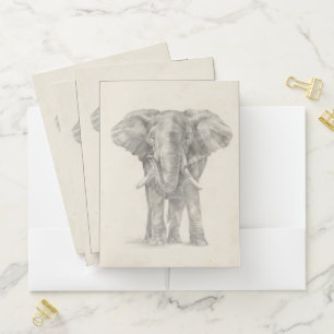 Elephant Sketch Pocket Folder