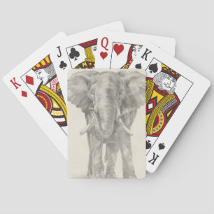 Elephant Sketch Poker Cards