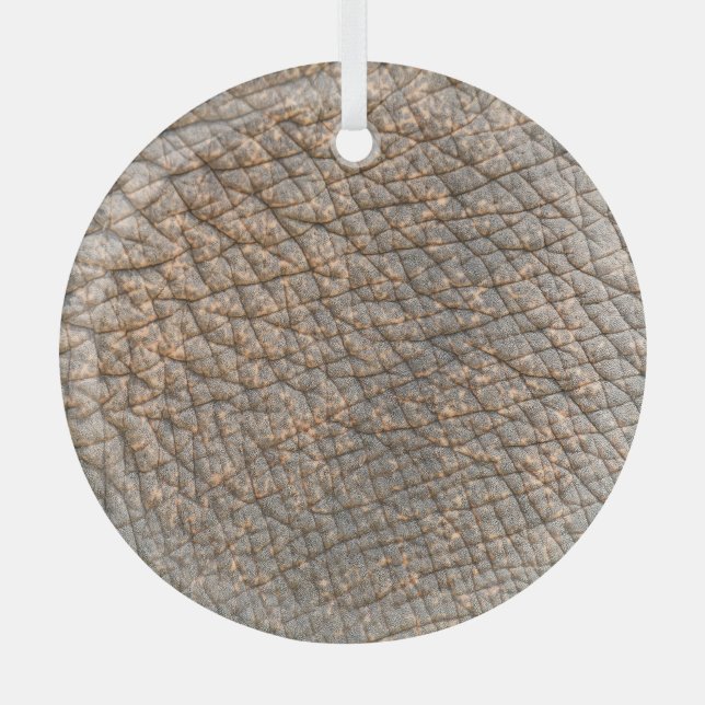 Elephant Skin: Abstract Texture Background Glass Ornament (Front)