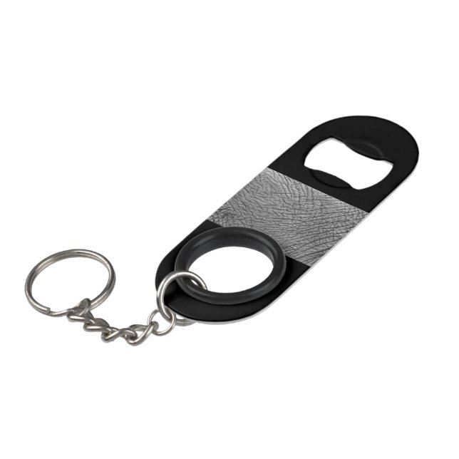 Elephant skin keychain bottle opener (Front Angled)