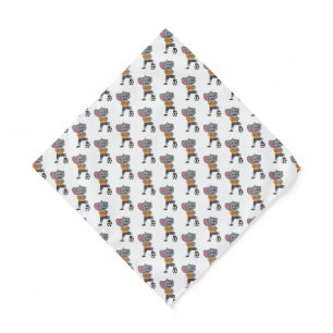 Elephant soccer player cartoon illustration bandana