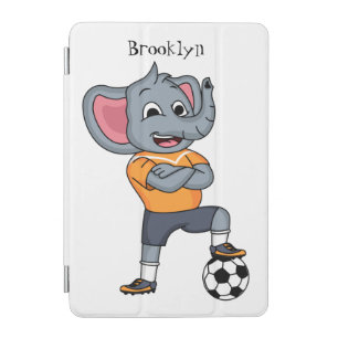Elephant soccer player cartoon illustration iPad mini cover