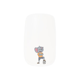 Elephant soccer player cartoon illustration minx nail art