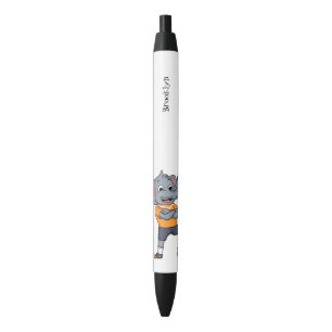 Elephant soccer player cartoon illustration  pen