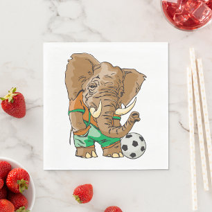 Elephant Soccer Player Funny Sports Animal Napkins