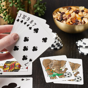 Elephant Soccer Player Funny Sports Animal  Poker Cards
