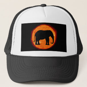 Elephant Solar Eclipse Trucker Hat