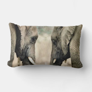 Elephant Soulmates Lumbar Pillow