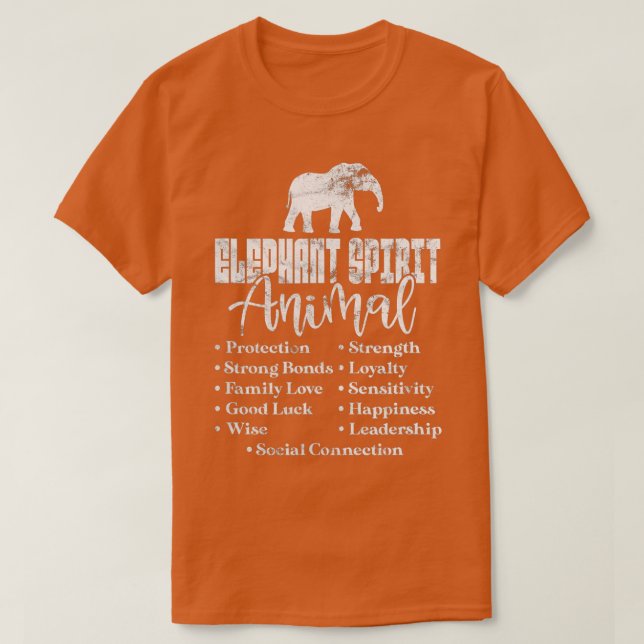 Elephant Spirit Animal Elephants Lover Distressed  T-Shirt (Design Front)