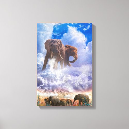 ELEPHANT SPIRITS OF Mount Kilimanjaro Canvas Print