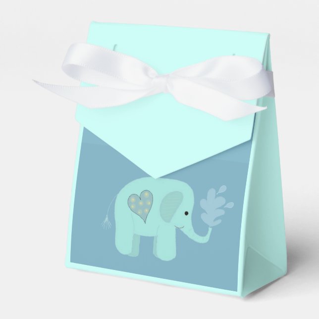 Elephant Spraying Water Favor Boxes (Front Side)