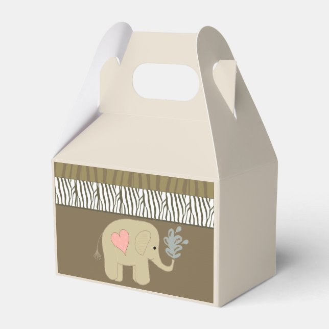 Elephant Spraying Water Favor Boxes (Front Side)