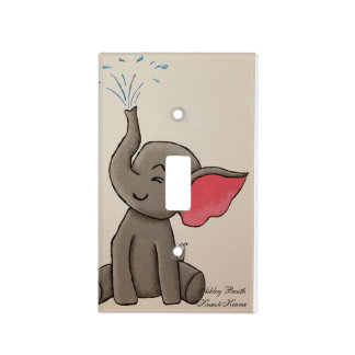 Elephant Spraying Water Light Switch Cover