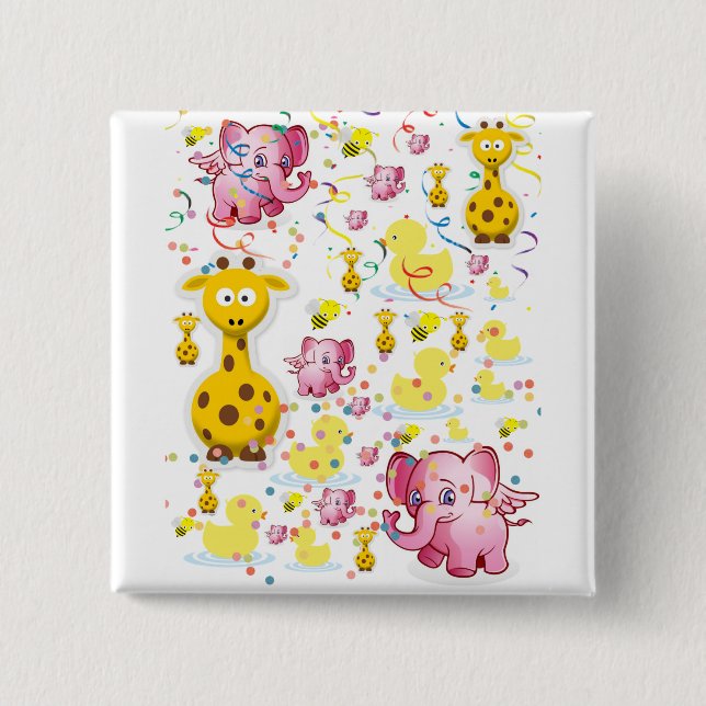 Elephant Square Button (Front)