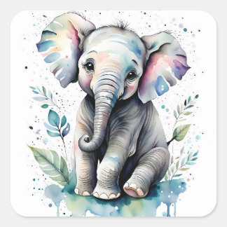 Elephant  square sticker