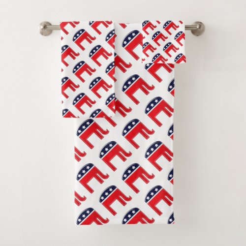 Elephant stars stripes republican party symbol bath towel set