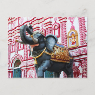 Elephant statue outside the temple, Sirsi Postcard