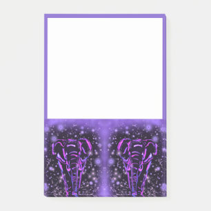 Elephant Sticky Notes In Purple Pink Starry Night