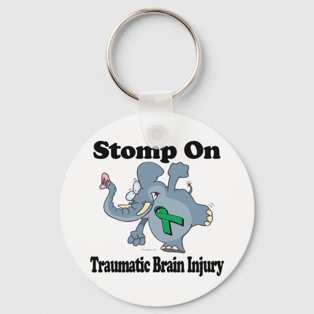 Elephant Stomp On Traumatic Brain Injury Keychain (Front)