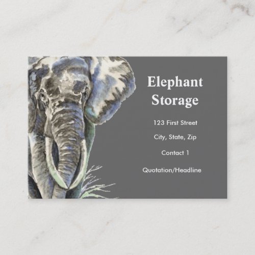 Elephant Storage Watercolor African Animal Art Business Card