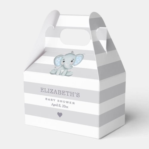 Elephant Stripe Boy Baby Shower Favor Boxes