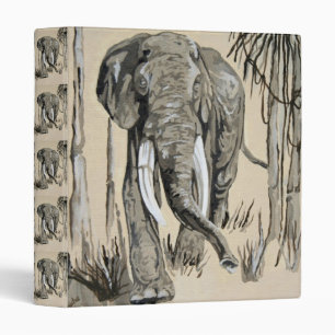 Elephant Strolling Through Wooded Savanna Art 3 Ring Binder