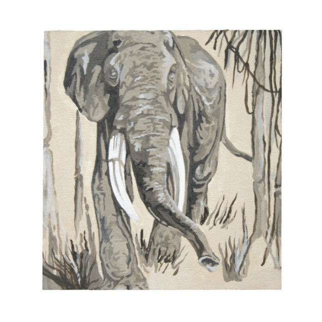 Elephant Strolling Through Wooded Savanna Art Notepad (Front)