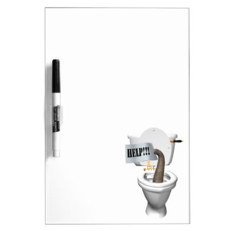 Elephant Stuck In Toilet Dry Erase Board