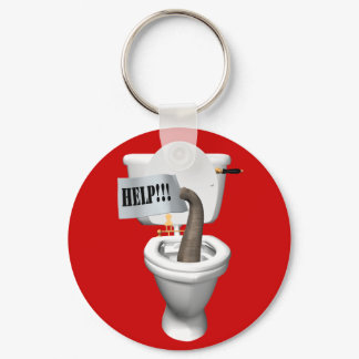 Elephant Stuck In Toilet Keychain