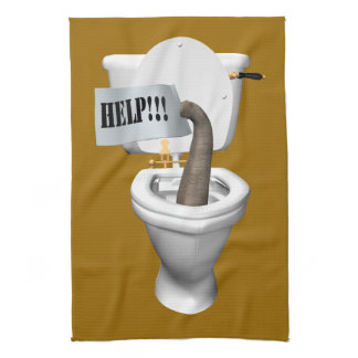 Elephant Stuck In Toilet Kitchen Towel