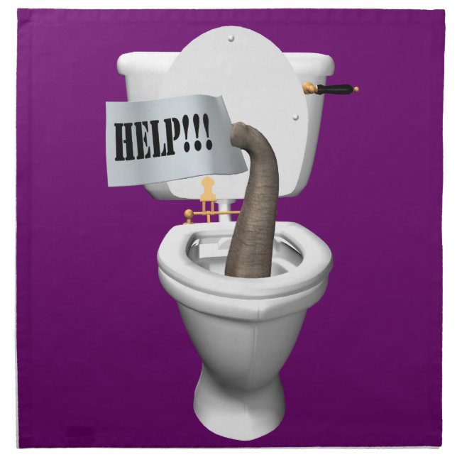 Elephant Stuck In Toilet Napkin (Front)