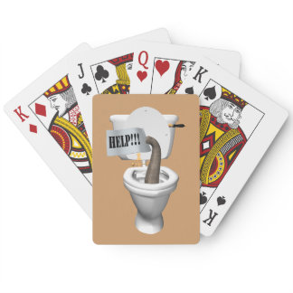 Elephant Stuck In Toilet Poker Cards