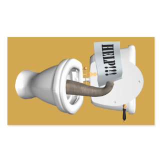 Elephant Stuck In Toilet Rectangular Sticker