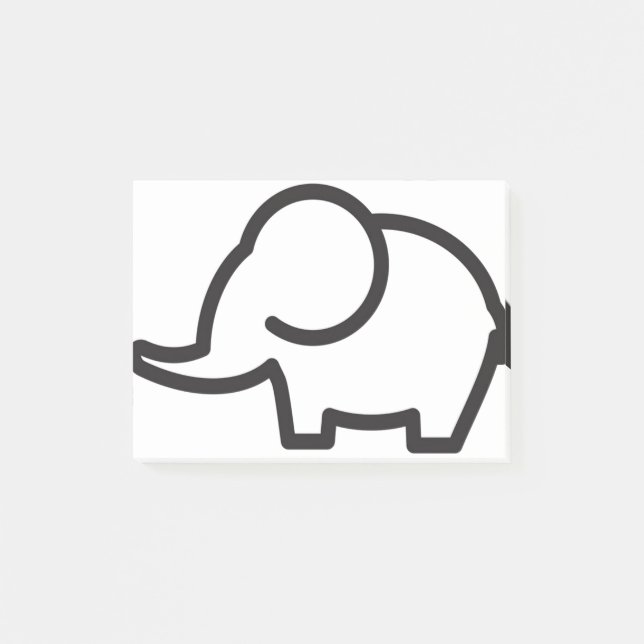 Elephant Stylized Line Art Post-it Notes (Front)