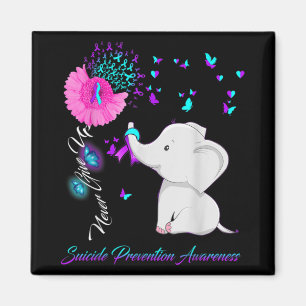 Elephant Suicide Prevention Awareness Ribbon Gif Magnet