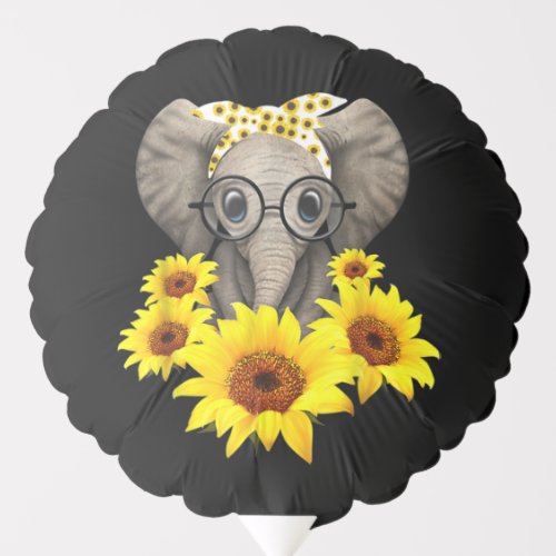 Elephant Sunflower Cute Elephant Love Sunflower Balloon