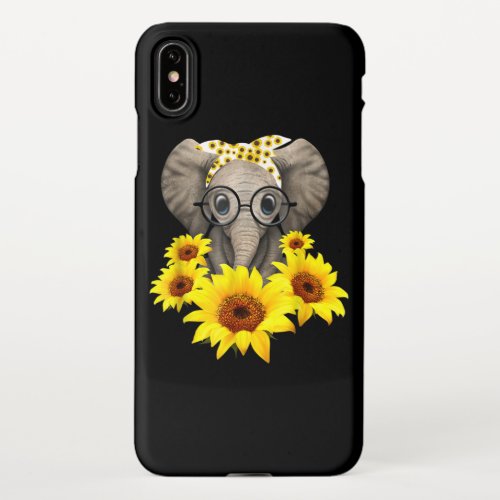 Elephant Sunflower Cute Elephant Love Sunflower iPhone XS Max Case