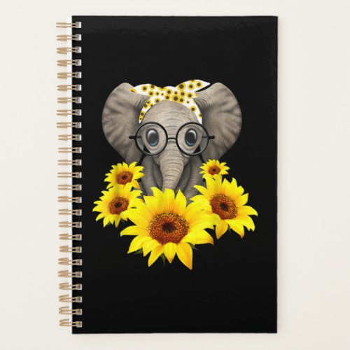 Elephant Sunflower Cute Elephant Love Sunflower Planner