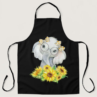 Elephant Sunflower Gifts Apron