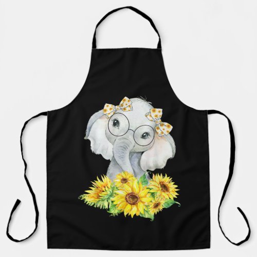 Elephant Sunflower Gifts Apron