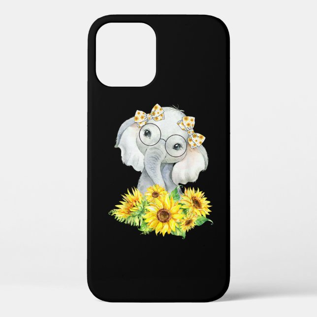 Elephant Sunflower Gifts Case-Mate iPhone Case (Back)