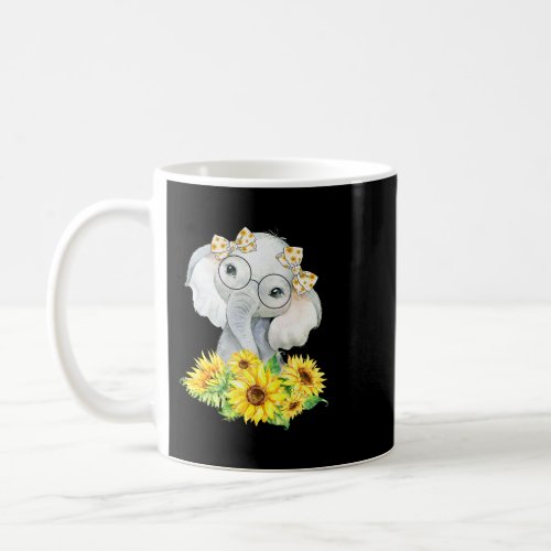 Elephant Sunflower Gifts for Girls Boys Coffee Mug