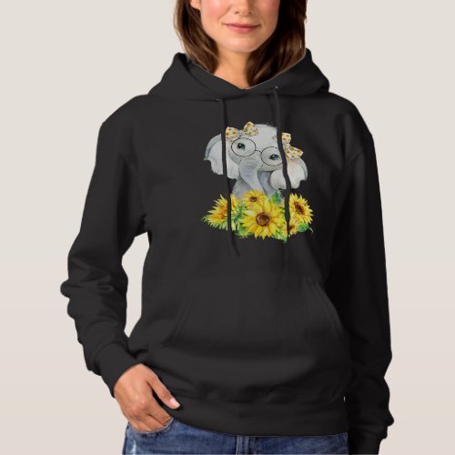 Elephant Sunflower Gifts for Girls Boys Hoodie