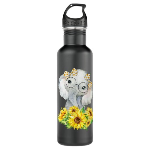 Elephant Sunflower Gifts for Girls Boys Stainless Steel Water Bottle