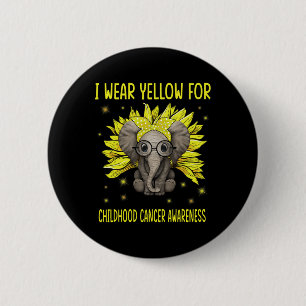 Elephant Sunflower I Wear For Yellow Childhood Can Button