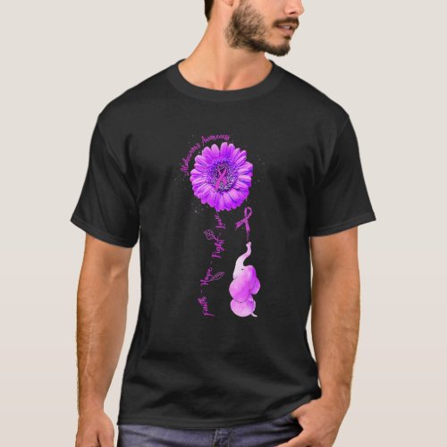 Elephant Sunflower Purple Faith Hope Fight Love Al T_Shirt