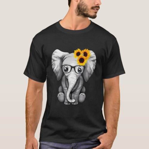 Elephant Sunflower T_Shirt