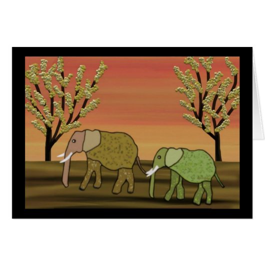 Elephant Sunset Cards (Front Horizontal)