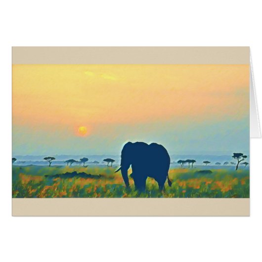 Elephant Sunset Cards (Front Horizontal)