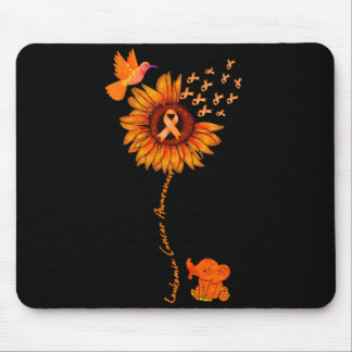 Elephant Suower Orange Ribbon Leukemia Cancer Mouse Pad